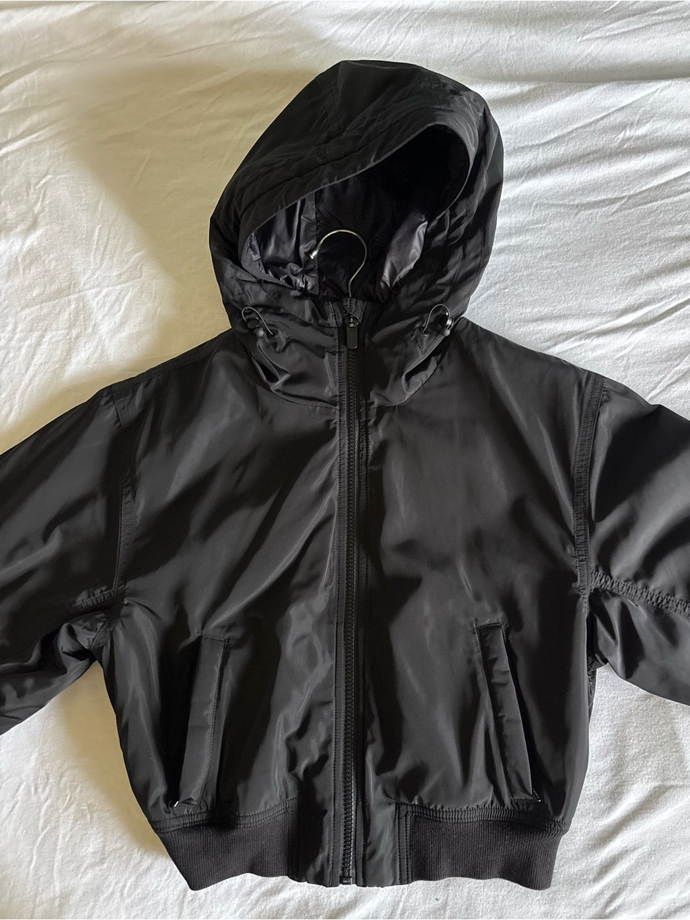 Athleta Black Hooded Women’s Water Repellent Jacket